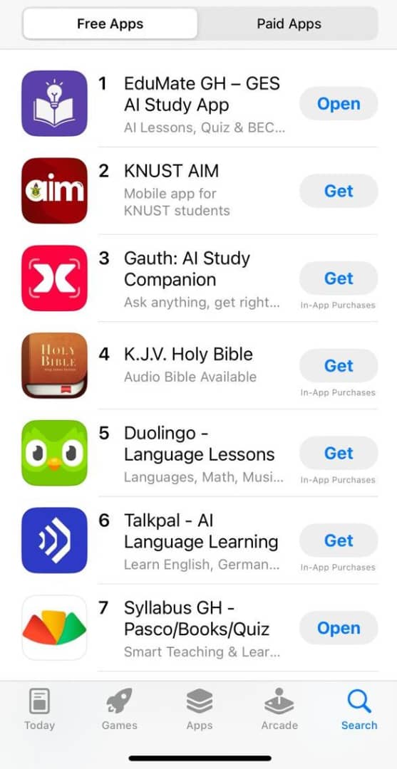 EduMate GH App Tops Chart
