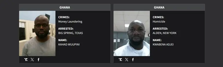 Ghanaians on US 'worst of the worst' crime list facing deportation